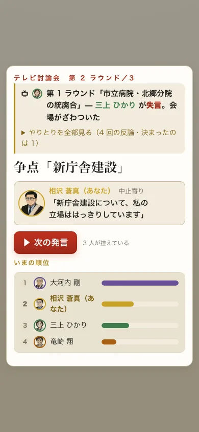 テレビ討論会の画面